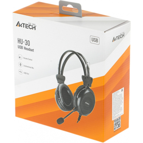 HU-30 Наушники с микрофоном A4Tech HU-30 черный 2м накладные USB оголовье фото 11 HU-30 Наушники с микрофоном A4Tech HU-30 черный 2м накладные USB оголовье фото 11