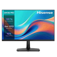 24N3Q-PRO Монитор Hisense/ 24"/1920x1080, IPS/ELED, 16:9, матовый, 144Гц, время отклика 5мс, 250кд/м2, 1000:1, VGA, HDMI, Display Port, встроенный блок питания, встроенные колонки 2х2Вт, черный 2025