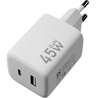 83245 Defender Сетевой адаптер UPA-145 45W, USB A+C, белый