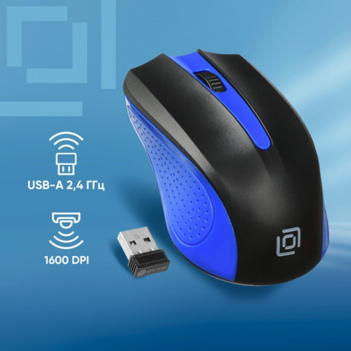 997826 Мышь Oklick 485MW черный/синий оптическая 1000dpi беспров. USB для ноутбука 3but (997826) фото 2 997826 Мышь Oklick 485MW черный/синий оптическая 1000dpi беспров. USB для ноутбука 3but (997826) фото 2
