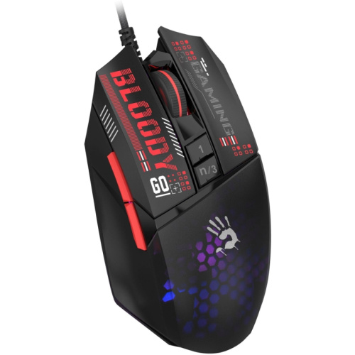 W60MAXMINI Мышь A4Tech Bloody W60 Max Mini черный/рисунок оптическая 12000dpi USB 9but фото 12