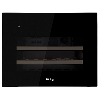 Винный шкаф KORTING/ Винный шкаф KORTING, ВхШхГ 455х590х563 мм, встраиваемый, объем 62л, сенсорное управление, 28 бутылок, 1 температурная зона, 2 деревянные полки, вентилятор для равномерного распределения температуры, энергоэффективность А, уровень шума