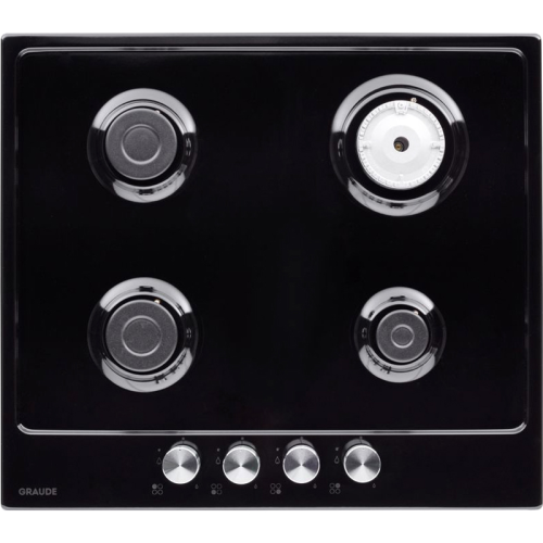 Встраиваемые газовые панели Graude/ Газ, 60 см, 4 конфорки, черный цвет фото 6