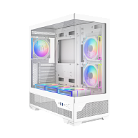 V43-WHADA6X1-GL Корпус ПК без блока питания/ Case SAMA V43 White, Midi-Tower, TG, 6x120mm ARGB, 2xUSB 3.0 + 1xUSB 3.2 Type-C, ATX, mATX, mITX White