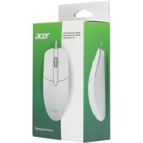 ZL.MCECC.01V Мышь Acer OMW300 белый оптическая 1200dpi USB 3but (ZL.MCECC.01V) фото 4