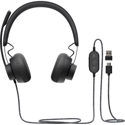 981-000875 Гарнитура/ Logitech Headset Zone Wired UC Graphite фото 4