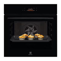 LOE8F38Z Встраиваемый духовой шкаф ELECTROLUX/ электрический с конвекцией, объем 72 л, 17 режимов, очистка каталитическая, 3 стекла в дверце, направляющие проволочные + телескопические (1 уровень),черное стекло
