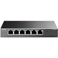 TL-SF1006P Коммутатор/ 4-port 10/100 Mbit / s unmanaged PoE + switch with 2 10/100 Mbit/s Uplink ports, metal case, desktop installation, 4 802.3 af/at PoE+ ports, 2 10/100 Mbit/s Uplink ports