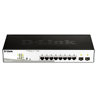 DGS-1210-10P/F3A Коммутатор/ Smart L2 Switch 8х1000Base-T PoE, 2х1000Base-X SFP, PoE Budget 65W, Compact CLI