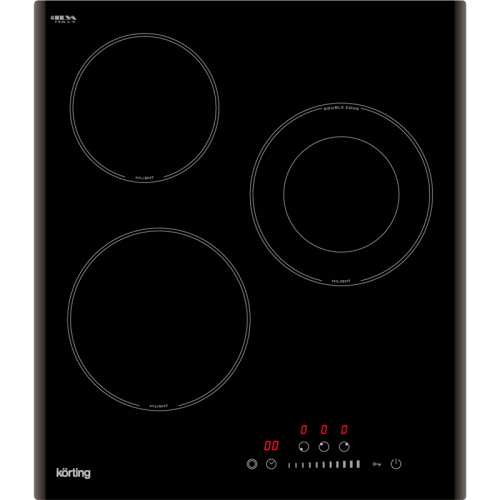 Встраиваемая варочная панель Korting/ Электрическая, 45 см, 3 конфорки, черный цвет