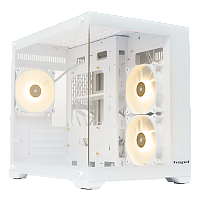 F330-TGWH-ARGB Корпус без блока питания/ Case HSPD F330, Panoramic Mini-tower, White, TG, 0.5 SPCC, 3x120mm ARGB (FN027) mATX, mITX 160/400/200mm 1x2.5", 2x3.5", 4xPCI 1xUSB-C 3.0, 2xUSB-A1.0 428x280x375mm