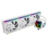 F-INFINITY-WH-360 Водяное охлаждение для процессора/ Water Cooling System Thermalright Frozen Infinity 360 (360mm, White, ARGB/ Fans: 3x120mm, 68.9CFM, 28.2dBA, 2000RPM/ Pump height 60mm, Rad thickness 27mm/ S: 1700, 1200, 1851, 115X, 2011, 2066, AM5, AM4