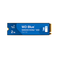 WDS200T4B0E Твердотельные накопители/ WD SSD Blue SN5000, 2000GB, M.2(22x80mm), NVMe, PCIe 4.0 x4, TLC, R/W 5150/4850MB/s, TBW 900, DWPD 0.2 (12 мес.)