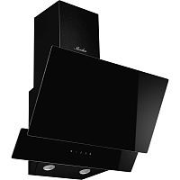 REIMS50NoirVerre Наклонная вытяжка MONSHER/ Настенная наклонная вытяжка, ширина 50 см, отвод/рециркуляция, 700 м3/час, механическое кнопочное управление, 3 скорости, светодиодное освещение 2*1 Вт, металлические жироулавливающие фильтры, угольный фильтр KF