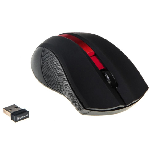 412861 Мышь Oklick 615MW черный/красный оптическая 1200dpi беспров. USB для ноутбука 3but (412861) фото 8