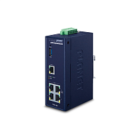 IVR-100 шлюз/ PLANET IVR-100 Industrial 5-Port 10/100/1000T VPN Security Gateway: Dual-WAN Failover and Load Balancing, Cyber Security, SPI Firewall, Content Filtering, DoS Attack Prevention, Port Range Forwarding, SSL VPN and robust hybrid VPN (IPSec/GRE