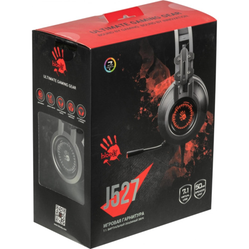 J527 Наушники с микрофоном A4Tech Bloody J527 серый 2м мониторные USB оголовье (J527) фото 8