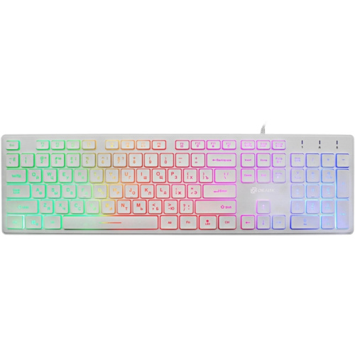 1061618 Клавиатура Oklick 550ML белый USB slim Multimedia LED