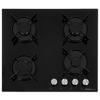 Газовая варочная панель HOMSair/ Газовая варочная панель HOMSair HGG641EBK, механическое управление, 4 конфорки, мощность конфорок 1000, 1700, 1700, 2600, автоподжиг, газ-контроль, WOK, жиклеры,Итальянские горелки SABAF, французские жиклеры SOURDALLION, ц