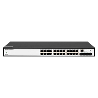 SNR-S5210G-24TX-POE-R Коммутатор/ Управляемый PoE коммутатор уровня 2+, 24 порта 10/100/1000Base-T, 4 порта 1/10G SFP+, бюджет PoE 375 Вт, встроенный БП ~220V AC, статус ТОРП
