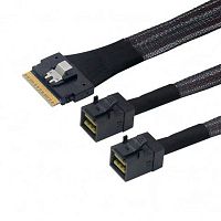 LRSF5443(8i)-SAS4.0 Кабель/ SAS SFF-8654 8i to 2xHDminiSAS SFF-8643 Cable,0.8m(SAS 4.0)
