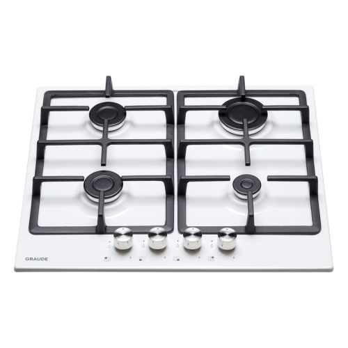 Встраиваемая варочная панель Graude/ Газ, 60 см, 4 конфорки, механическое управление, белый цвет фото 2