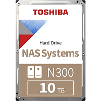 HDWG71AXZSTA Жесткий диск/ HDD Toshiba N300 NAS SATA3 3.5" 10TB 7200 512Mb 6Gb/s 1 year warranty (replacement WD101EFBX, ST10000VN0008, WD100EAGZ, WD101EFAX, WD100EFGX, WD100EFAX, ST10000VN0004, ST10000NT001)