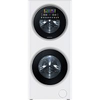 MFWD14157WH06 Стиральная машина Maunfeld/ Стирально-сушильная машина, комбинация стиральной машинки с загрузкой 5 кг и стирально-сушильной машины с загрузкой 10/7 кг, 16 программ, сенсорное управление, ГхШхВ 64х60.3х139.5 см, цвет: белый