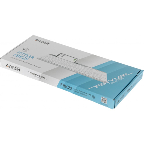 FBK25WHITE Клавиатура A4Tech Fstyler FBK25 белый/серый USB беспроводная BT/Radio slim Multimedia фото 15 FBK25WHITE Клавиатура A4Tech Fstyler FBK25 белый/серый USB беспроводная BT/Radio slim Multimedia фото 15