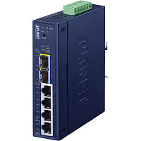 IGS-4215-4T2S коммутатор/ PLANET IGS-4215-4T2S IP30 Industrial L2/L4 4-Port 10/100/1000T + 2-Port 100/1000X SFP Managed Switch (-40~75 degrees C, dual redundant power input on 9~48VDC/24VAC terminal block, supports ERPS Ring, CloudViewer app, MQTT and Cyb