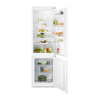 ENT6NE18S Встраиваемые холодильники ELECTROLUX/ Холодильник комбинированный,скользящие направляющие, полный No Frost, электронное управление, класс B, полезный объём: 195 л (133 + 62 л), перенавешиваемые двери, лоток для яиц, 54x54.9x177.2 см, белый