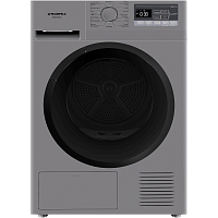 MFDM168SL02 Сушильная машина/ Сушильная машина с тепловым насосом, отдельностоящая, фронтальная, 16 режимов, максимальная загрузка 8 кг, электронное управление, дисплей, подсветка барабана, звуковой сигнал, энергоэффективность A+, цвет серебристый