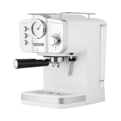 MF-735WHPRO Рожковая кофемаштина MAUNFELD/ Рожковая кофемашина, мощность 1100 Вт, 15 бар, капучинатор, цвет белый