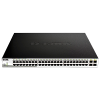 DGS-1210-52MPP/E2A Коммутатор/ DGS-1210-52MPP Smart L2 Switch 48х1000Base-T PoE, 4х1000Base-X SFP, PoE Budget 740W, Compact CLI