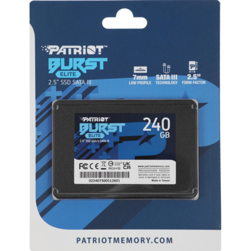 PBE240GS25SSDR Твердотельный накопитель Patriot SATA-III 240GB PBE240GS25SSDR Burst Elite 2.5" [PBE240GS25SSDR] фото 7