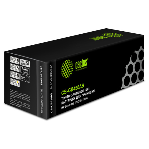 -/ Картридж лазерный Cactus CS-CB435AS CB435A черный (1500стр.) для HP LJ P1005/P1006 фото 2