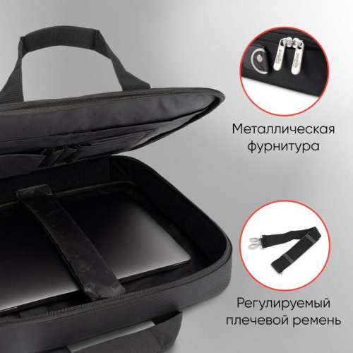 PCP-A9015BK Сумка для ноутбука 15.6" PC Pet PCP-A9015BK черный/красный нейлон фото 2