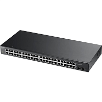 GS1900-48-EU0102F Коммутатор/ Zyxel GS1900-48 Smart L2 switch rack 19", 48xGE, 2xSFP, factory reset button