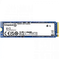 SNV3S/4000G Твердотельный накопитель/ Kingston SSD NV3, 4000GB, M.2(22x80mm), NVMe, PCIe 4.0 x4, R/W 6000/5000MB/s, TBW 1280, DWPD 0.2 (60 мес)