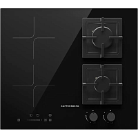 Комбинированная варочная поверхность Kuppersberg/ Комбинированная варочная поверхность Kuppersberg, индукция/газ, High-Tech, 59 см, 9 уровней мощности, блокировка управления, автоматическое отключение, таймер, Booster, слайдерное/механическое управление,