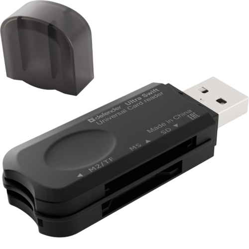 83262 Defender Универсальный картридер Ultra Swift USB 2.0, 4 слота 83262 Defender Универсальный картридер Ultra Swift USB 2.0, 4 слота