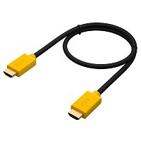 GCR-HM440-1.5m GCR Кабель 1.5m HDMI Ultra HD 4K 60Hz, Full HD, 3D, черный, желтые коннекторы, 24K GOLD, 30/30 AWG, 2 Х экран