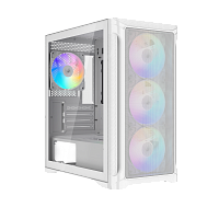 S31-WHMMA4X1-GL Корпус ПК без блока питания/ Case SAMA S31 White, Midi-Tower, TG, 4x120mm ARGB, 2xUSB 3.0 + 1xUSB 3.2 Type-C, mATX, mITX White