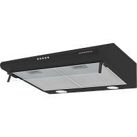 MP-160Black Кухонная вытяжка MAUNFELD/ Кухонная вытяжка MAUNFELD MP-1 60, настенная, плоская, 3 скорости, 520 м3/ч, механическое управление, энергоэффективность В, уровень шума 49 дБ, черный