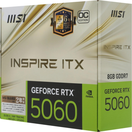 RTX50608GINSPIREITXOC Видеокарта PCIE16 RTX5060 8GB RTX 5060 8G INSPIRE ITX OC MSI фото 6 RTX50608GINSPIREITXOC Видеокарта PCIE16 RTX5060 8GB RTX 5060 8G INSPIRE ITX OC MSI фото 6