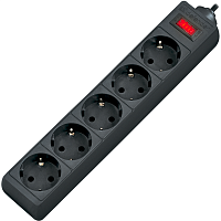 99484 Сетевой фильтр Defender ES 1.8 1,8 м, черный, 5 розеток/ Surge Protector Defender ES 1.8 1,8m, black, 5 outlets