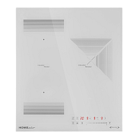 Встраиваемая варочная панель HOMSAir/ Индукционная варочная панель с Flex Zone и Booster, 45 см, 3 конфорки, сенсорное управление, 9 уровней мощности, белый цвет