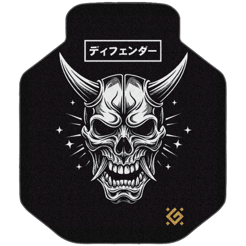 50573 Defender Напольный игровой ковер Motion черный/белый+принт Череп