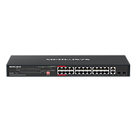 MS128GP Коммутатор/ 28-Port Gigabit Rackmount Switch with 24-Port PoE+, 24? Gigabit PoE+ ports, 2 ? Gigabit non-PoE ports, and 2 ? Gigabit SFP slots