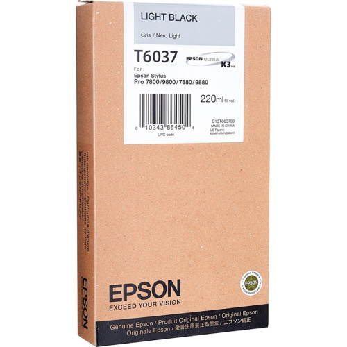 C13T603700 Картридж/ Epson I/C SP-7880/9880 220ml Light Black фото 2 C13T603700 Картридж/ Epson I/C SP-7880/9880 220ml Light Black фото 2